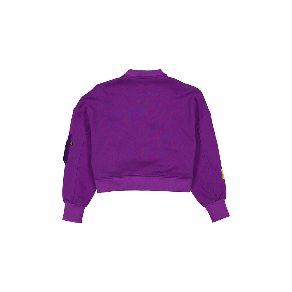 Alpha Industries x Los Angeles Lakers Purple Women's Full Zip Cropped Fleece Jacket
