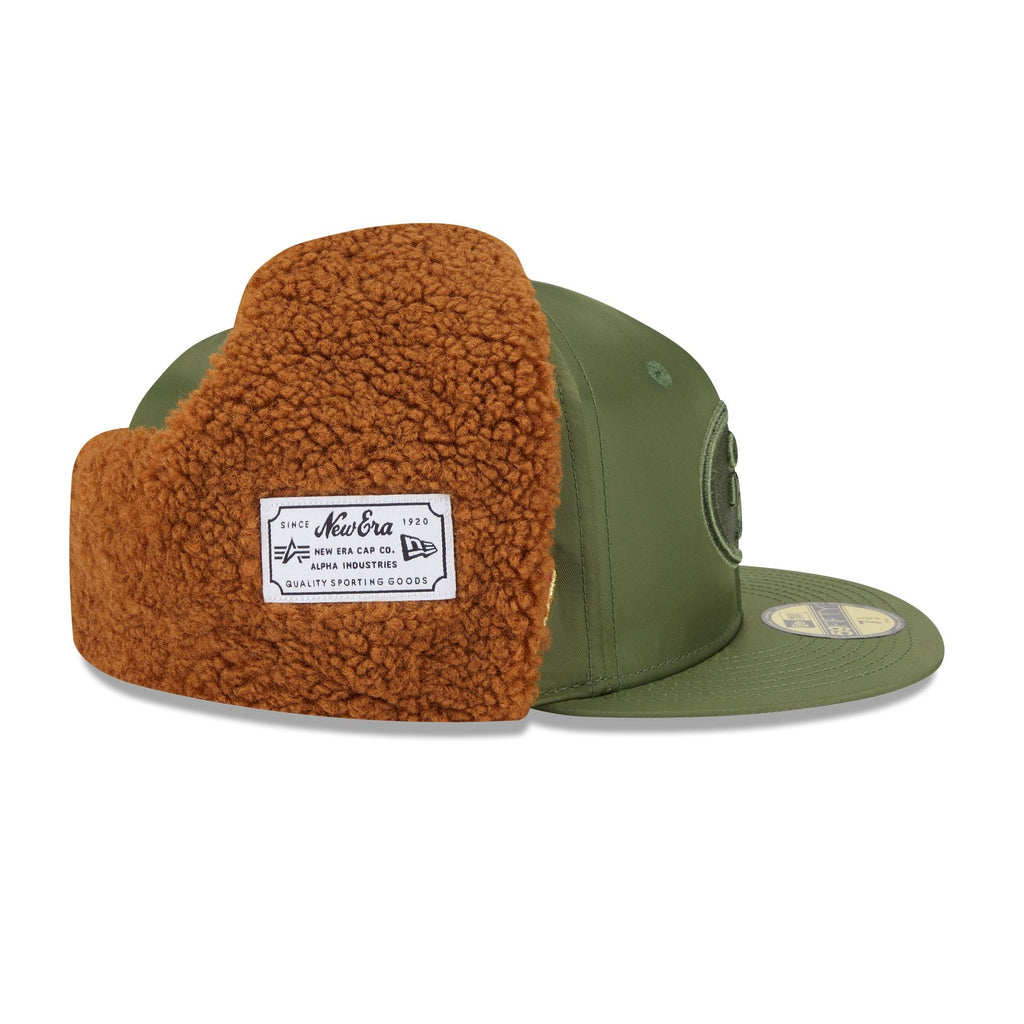 Alpha Industries x San Francisco 49ers Olive Green Dog Ear 59FIFTY Fitted Hat