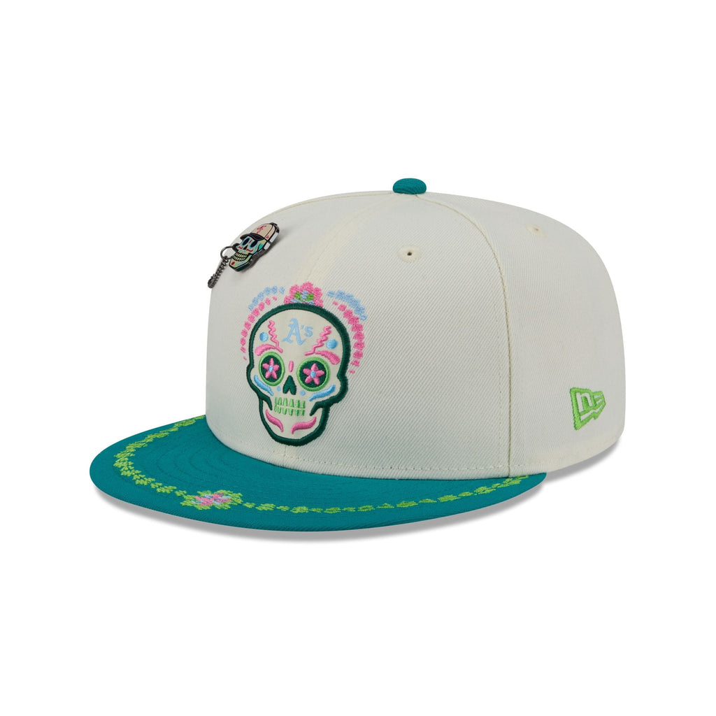 Athletics Day of the Dead Chrome White 59FIFTY Fitted Hat