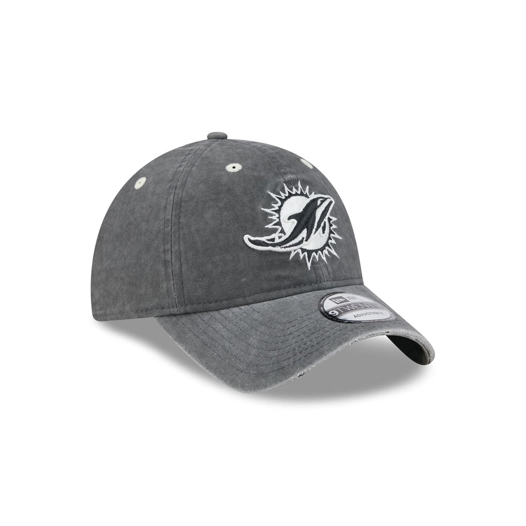 Miami Dolphins Washed Black Cotton 9TWENTY Adjustable Hat