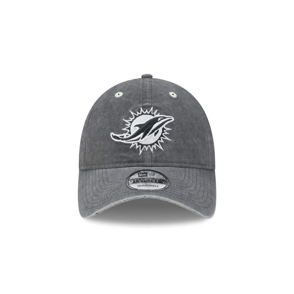 Miami Dolphins Washed Black Cotton 9TWENTY Adjustable Hat