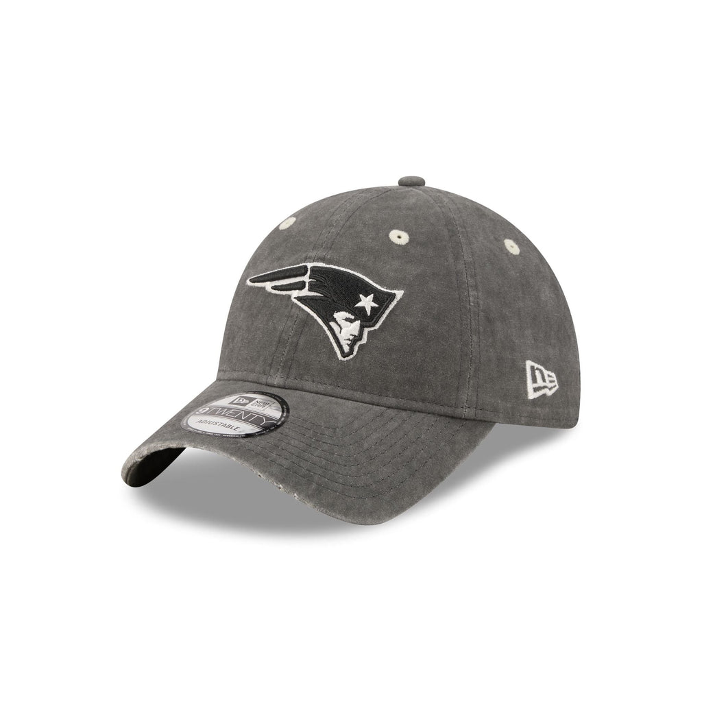 New England Patriots Washed Black Cotton 9TWENTY Adjustable Hat