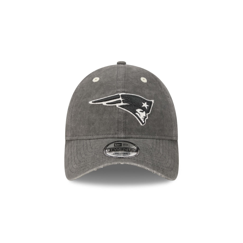 New England Patriots Washed Black Cotton 9TWENTY Adjustable Hat