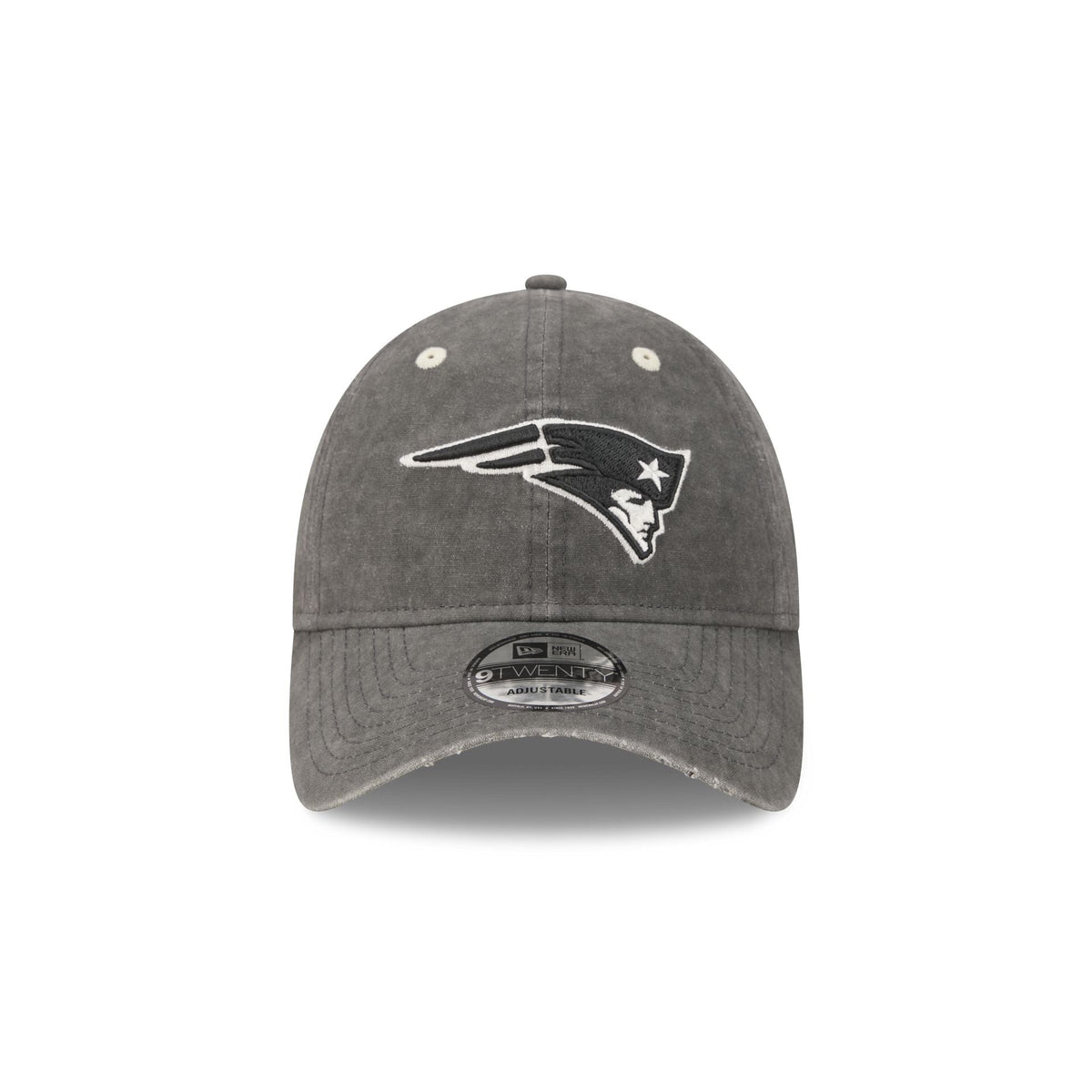 New England Patriots Washed Black Cotton 9TWENTY Adjustable Hat