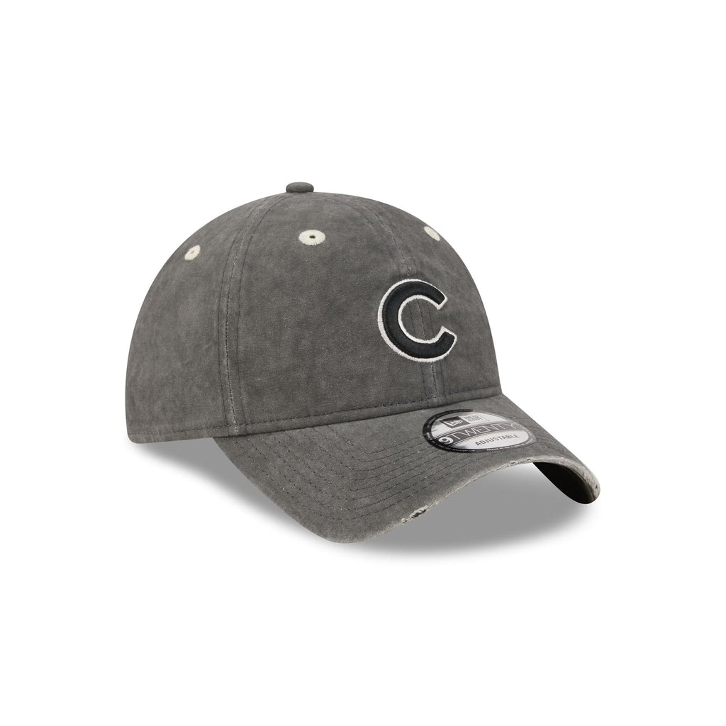 Chicago Cubs Washed Black Cotton 9TWENTY Adjustable Hat
