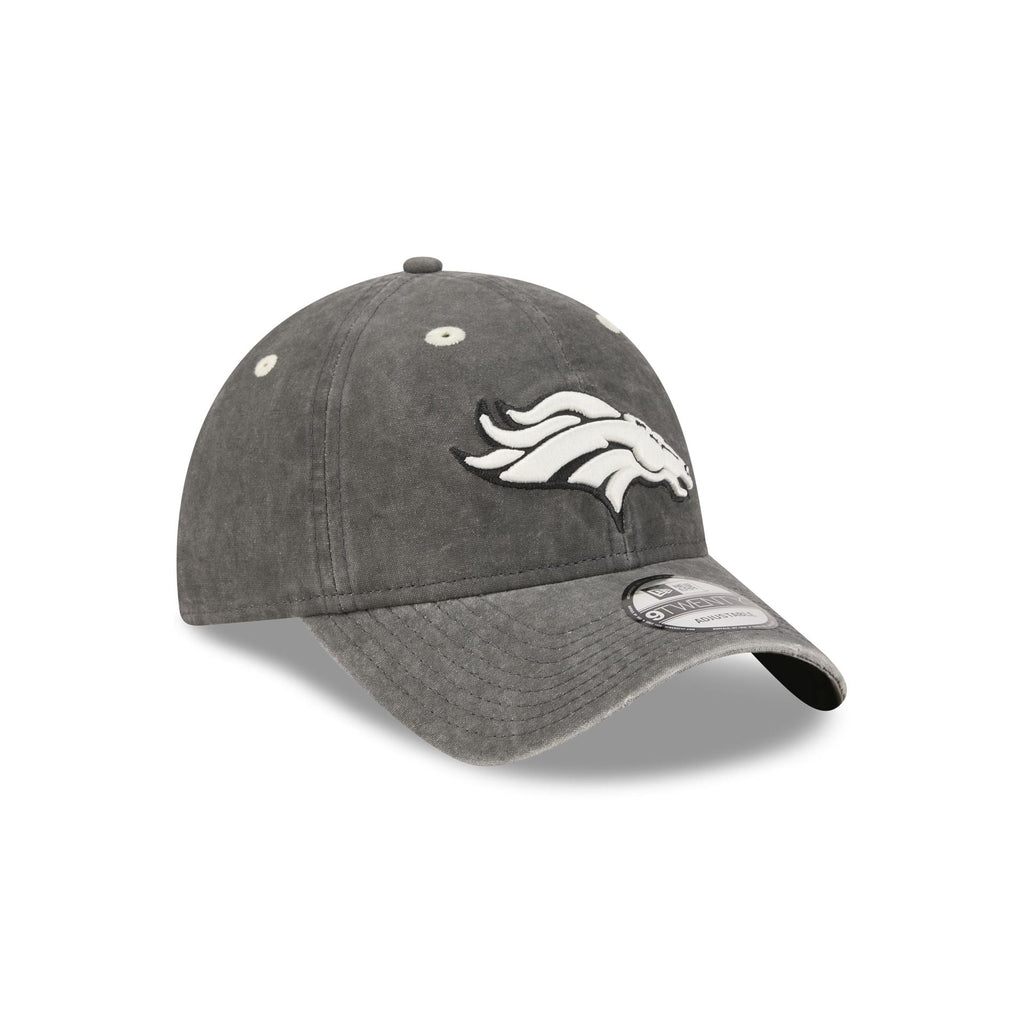 Denver Broncos Washed Black Cotton 9TWENTY Adjustable Hat