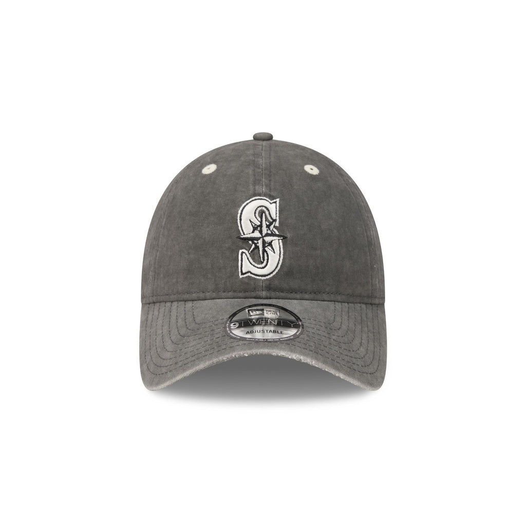 Seattle Mariners Washed Black Cotton 9TWENTY Adjustable Hat