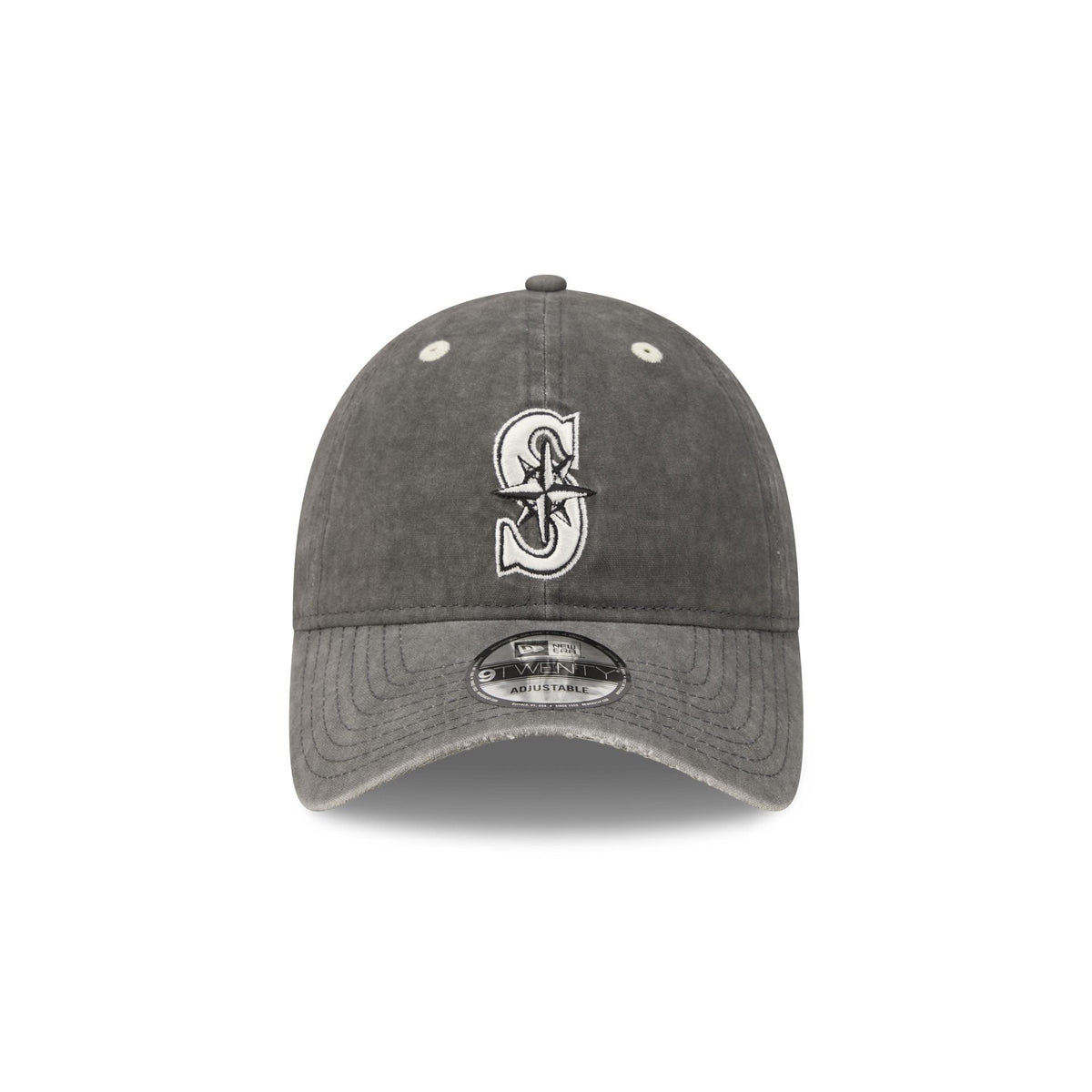 Seattle Mariners Washed Black Cotton 9TWENTY Adjustable Hat