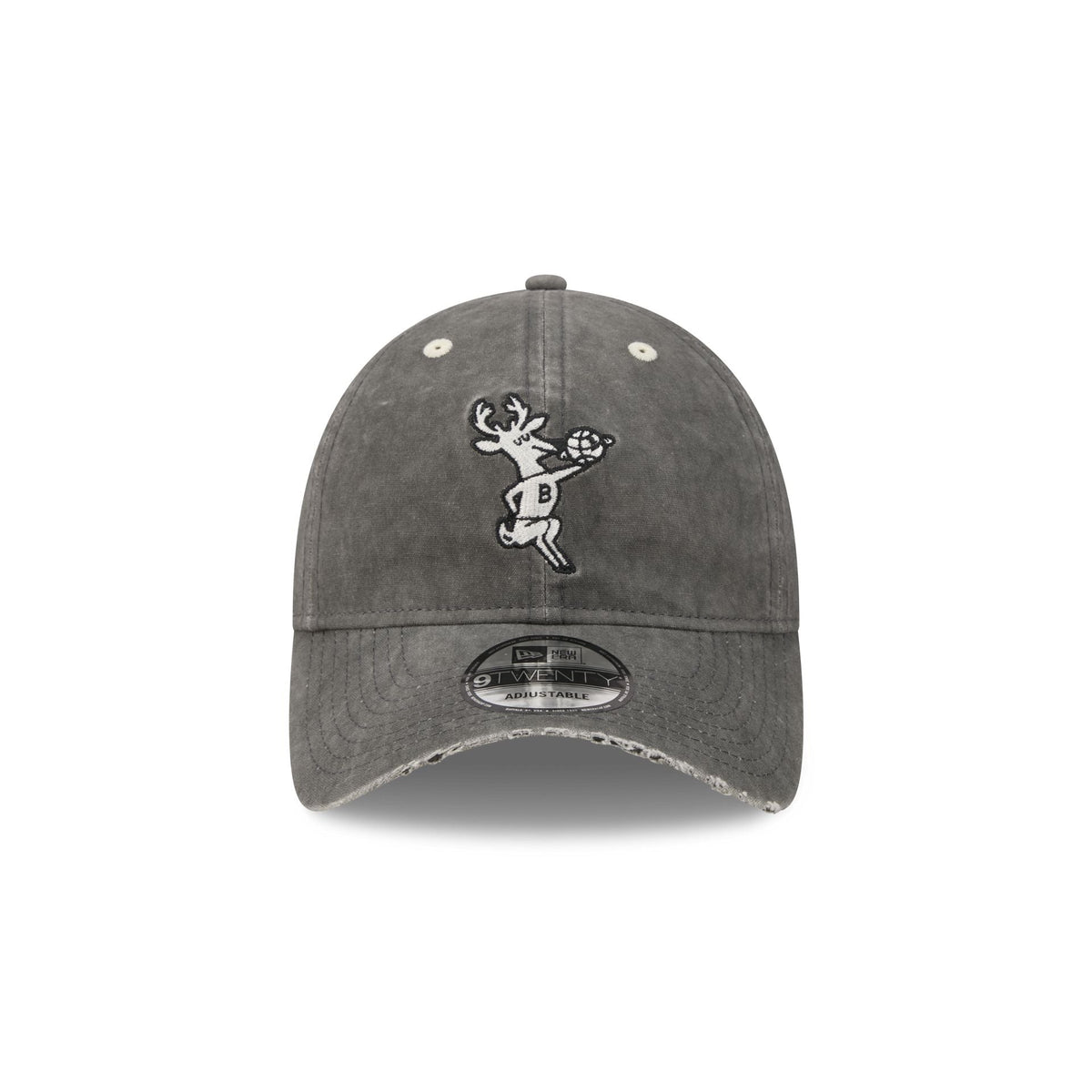 Milwaukee Bucks Washed Black Cotton 9TWENTY Adjustable Hat