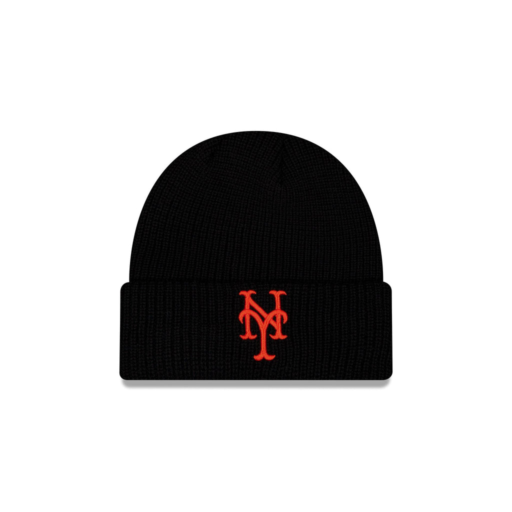 New York Mets Black Cuff Knit Beanie Hat