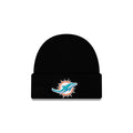 Miami Dolphins Black Cuff Knit Beanie Hat