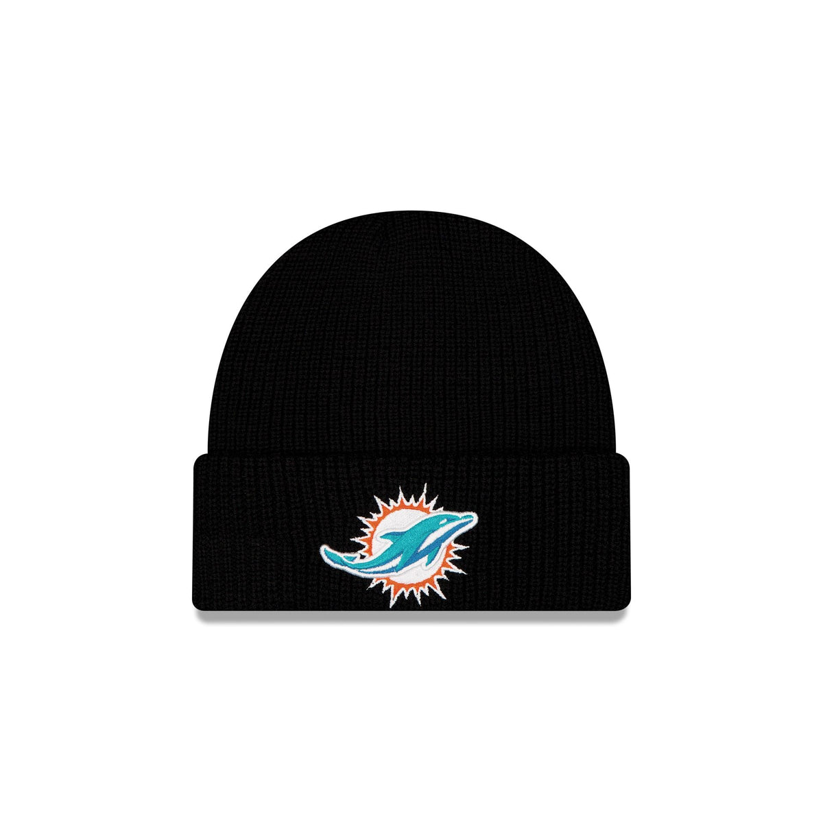 Miami Dolphins Black Cuff Knit Beanie Hat
