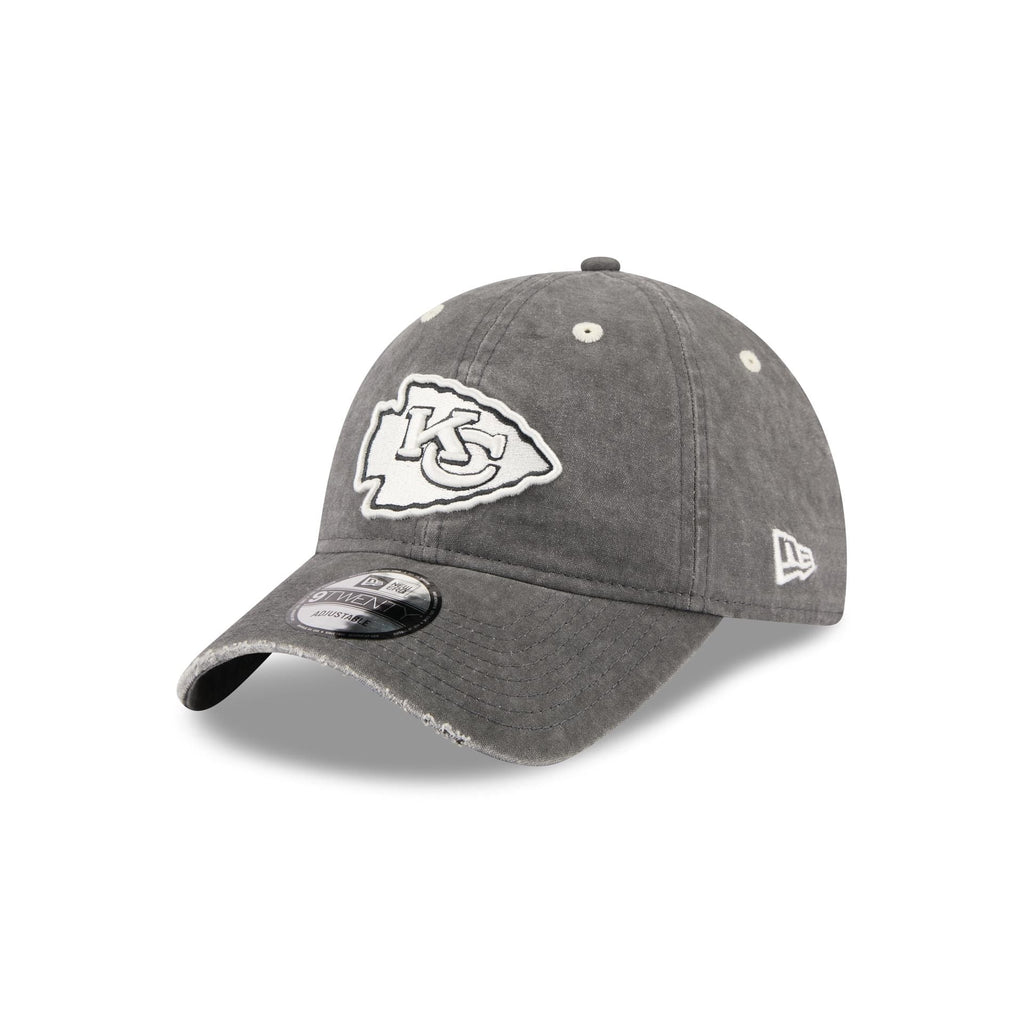 Kansas City Chiefs Washed Black Cotton 9TWENTY Adjustable Hat