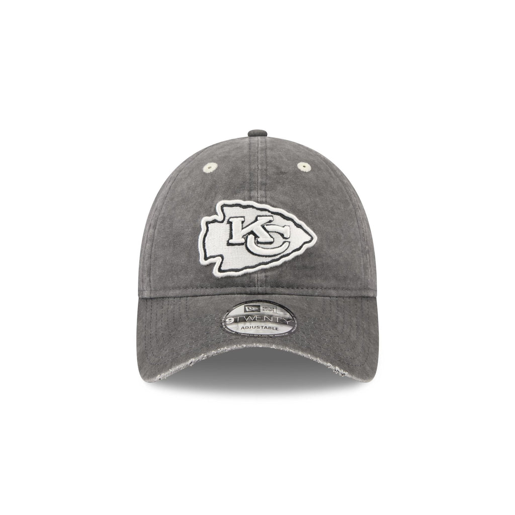 Kansas City Chiefs Washed Black Cotton 9TWENTY Adjustable Hat