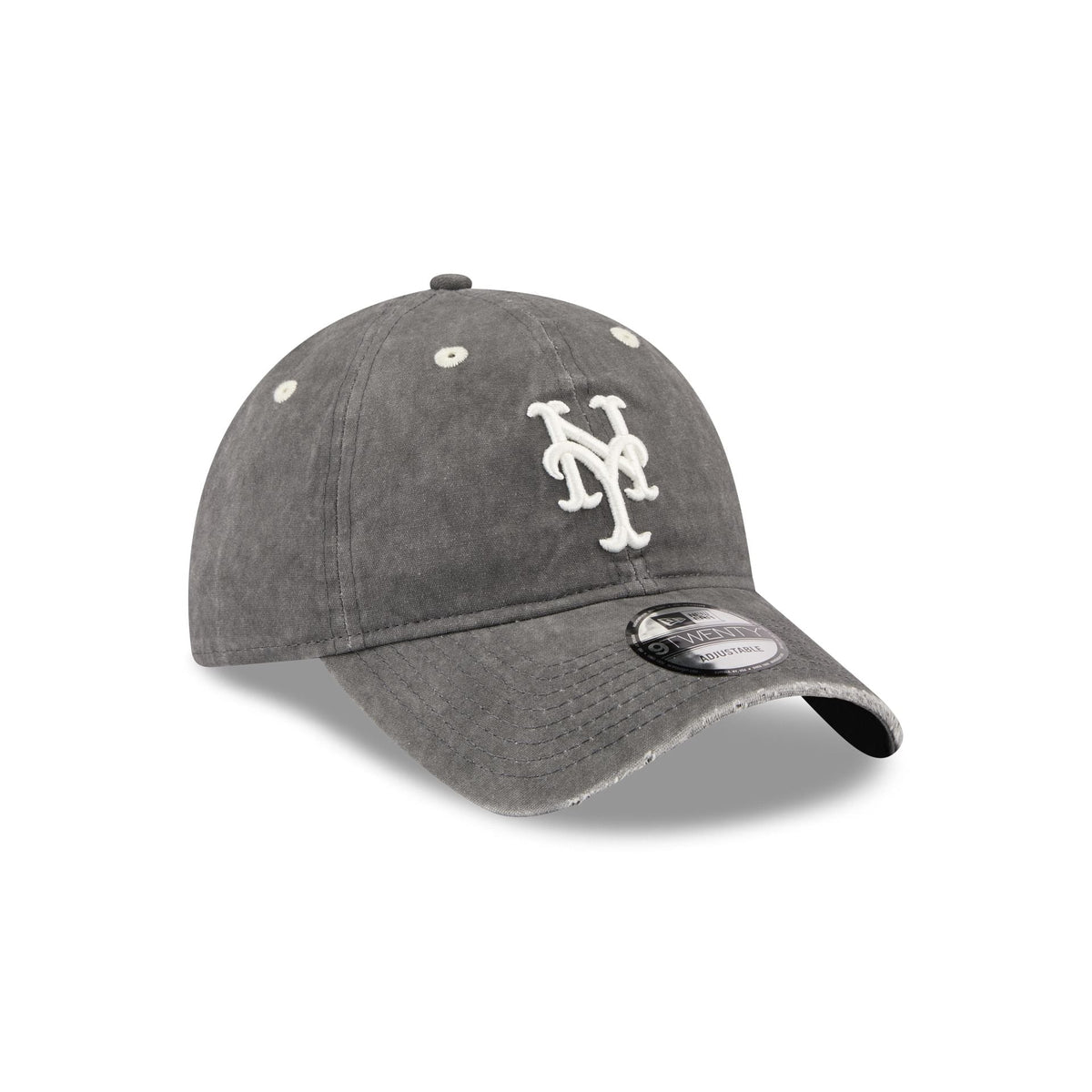 New York Mets Washed Black Cotton 9TWENTY Adjustable Hat