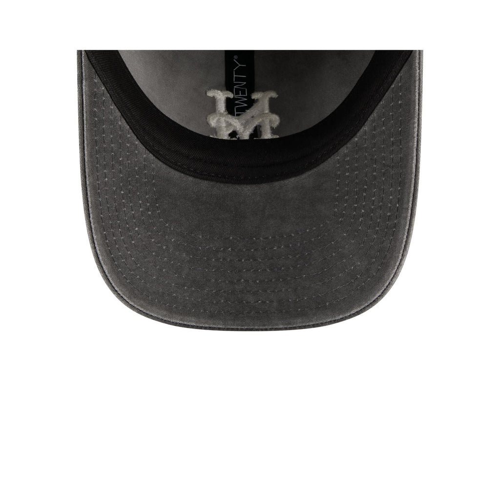 New York Mets Washed Black Cotton 9TWENTY Adjustable Hat