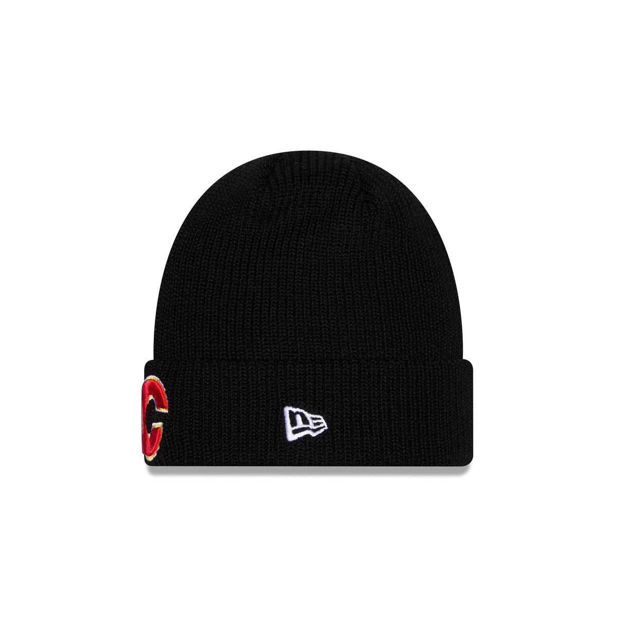 Calgary Flames Black Cuff Knit Beanie Hat