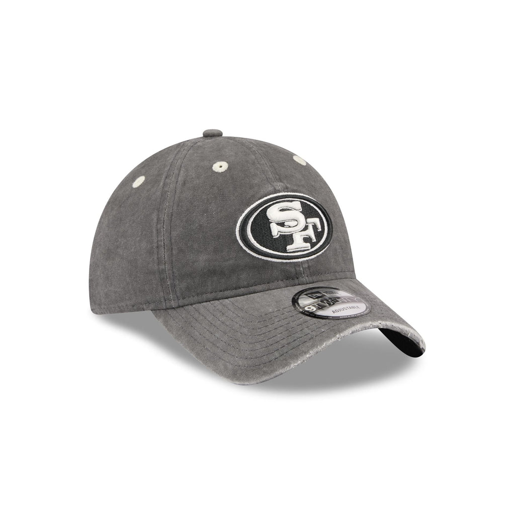 San Francisco 49ers Washed Black Cotton 9TWENTY Adjustable Hat
