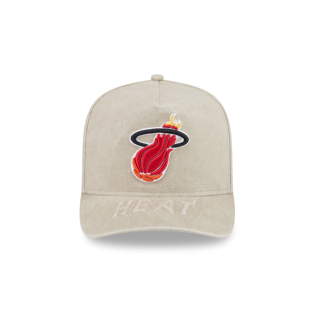 Miami Heat Brushed Cotton Stone 9FIFTY A-Frame Snapback Hat