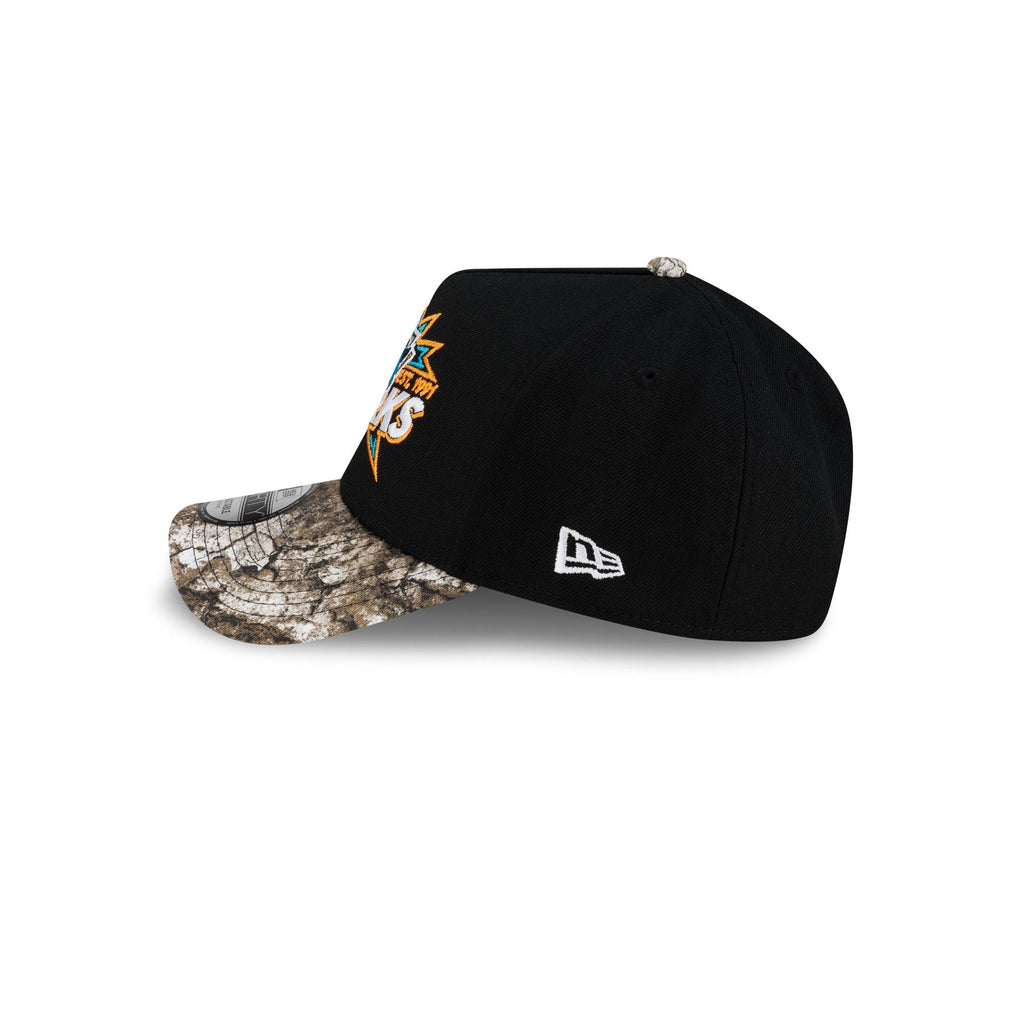 San Jose Sharks Top Shelf Black Camo 9FORTY A-Frame Snapback Hat