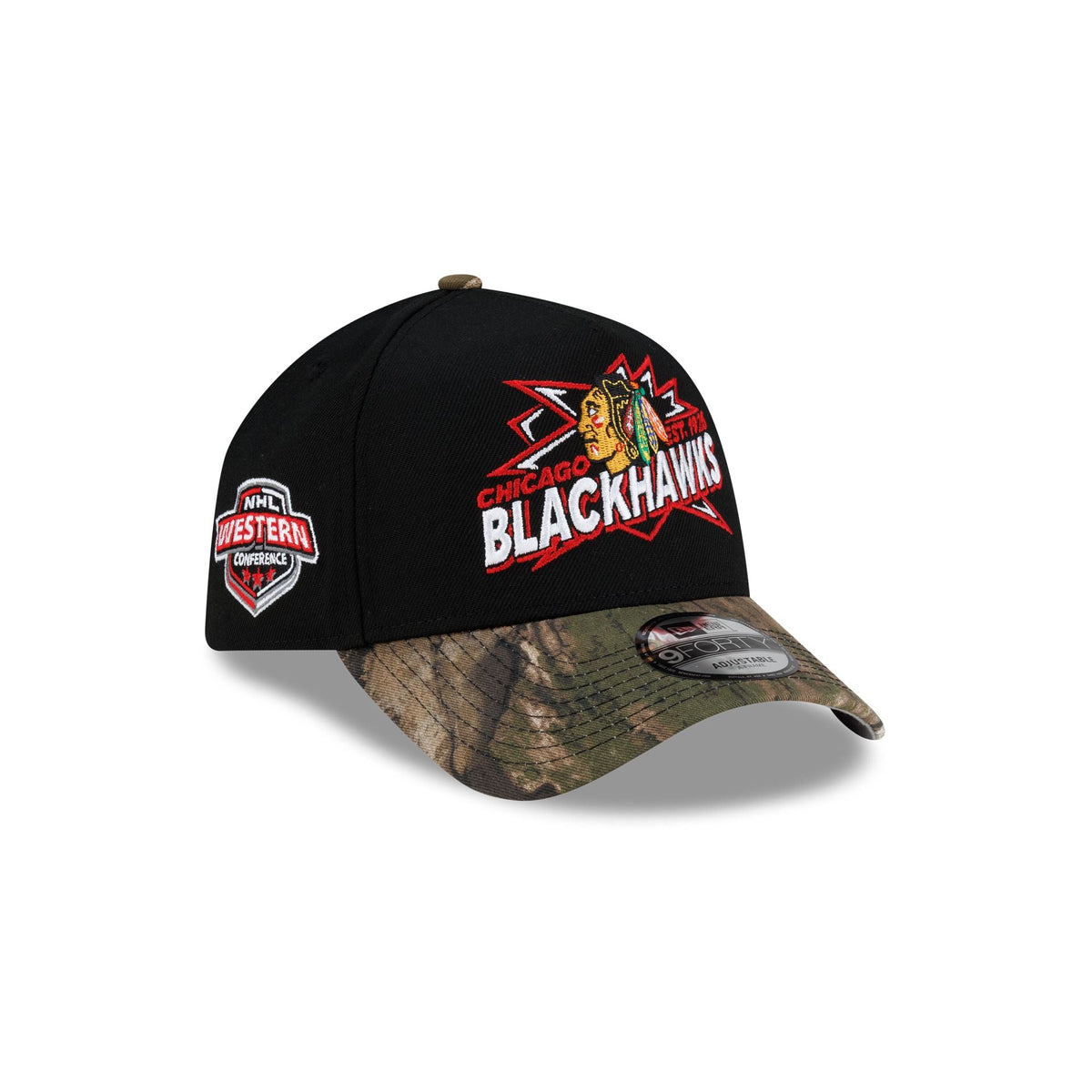 Chicago Blackhawks Top Shelf Black Camo 9FORTY A-Frame Snapback Hat