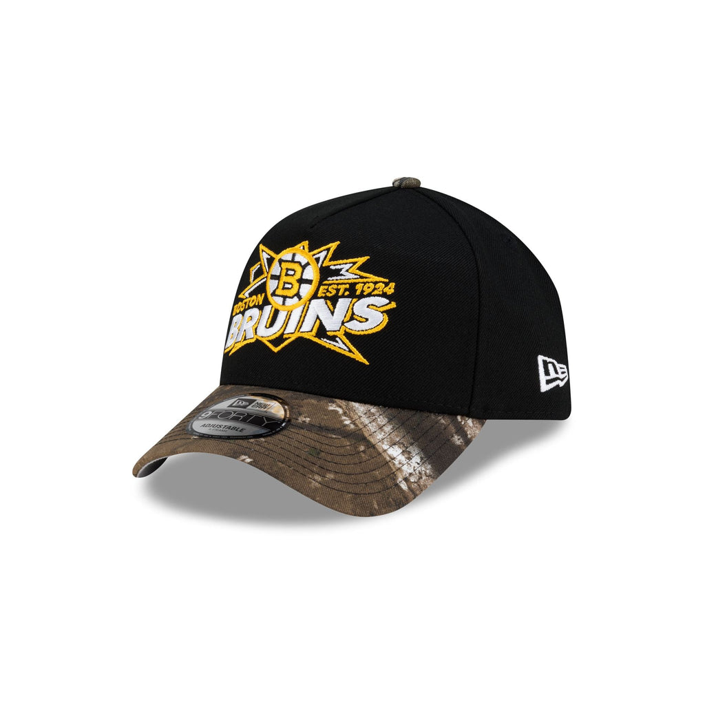 Boston Bruins Top Shelf Black Camo 9FORTY A-Frame Snapback Hat