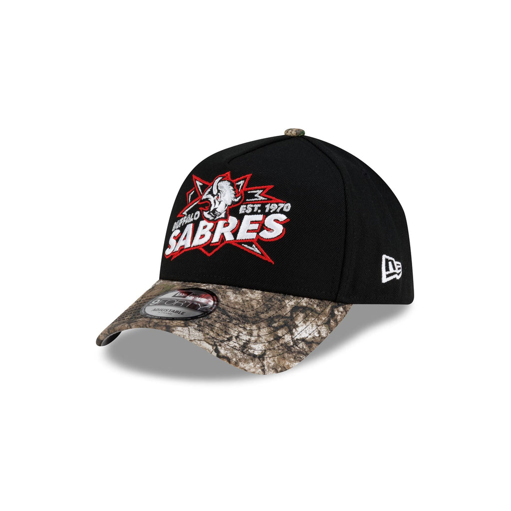 Buffalo Sabres Top Shelf Black Camo 9FORTY A-Frame Snapback Hat