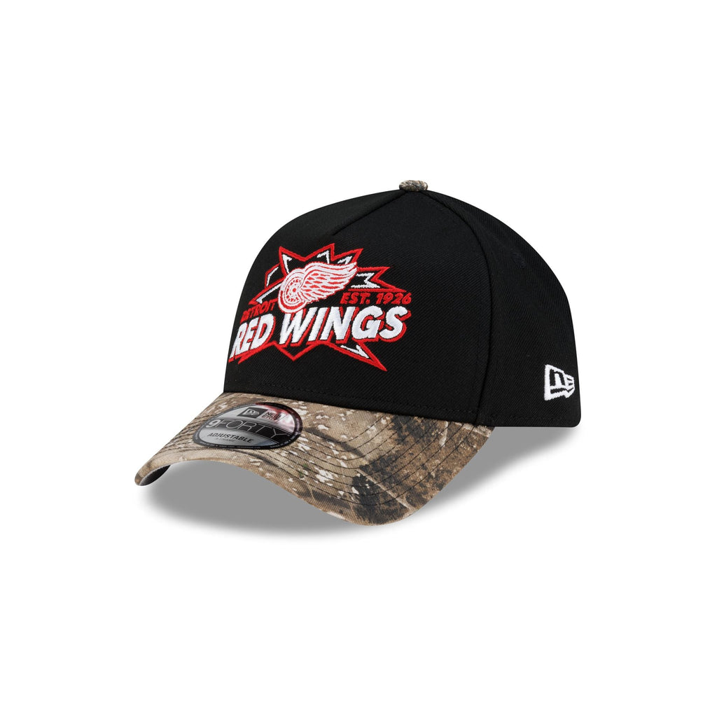 Detroit Red Wings Top Shelf Black Camo 9FORTY A-Frame Snapback Hat