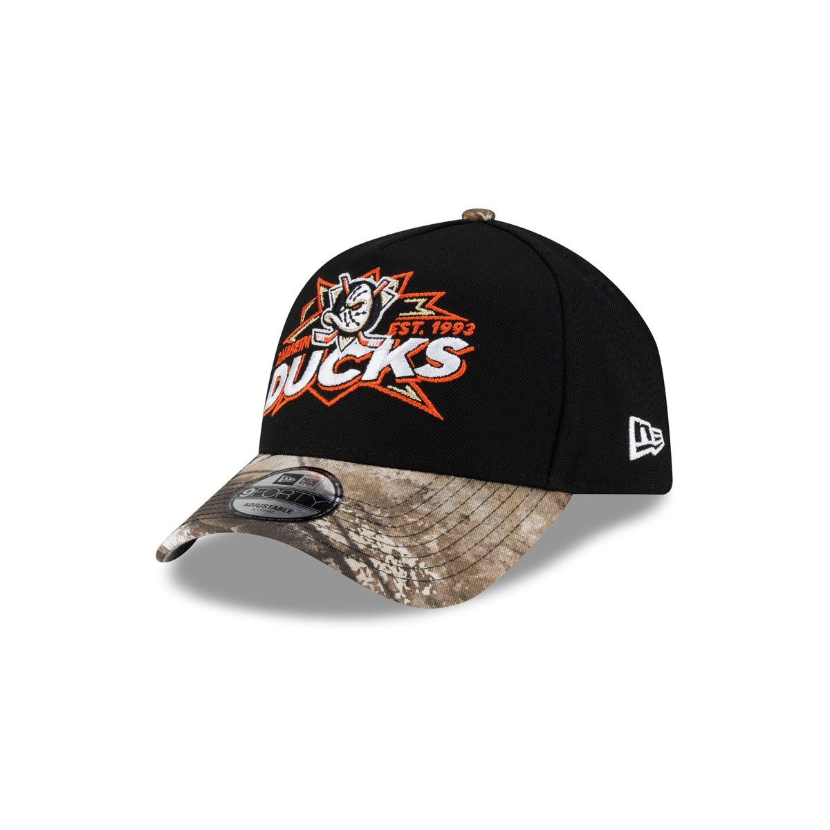 Anaheim Ducks Top Shelf Black Camo 9FORTY A-Frame Snapback Hat