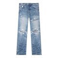 Amiri Mx1 Distressed Mid-Rise Straight-Leg Jeans Honeycomb Indigo