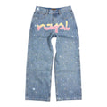 Birth Of Royal Child Graffiti Diamond Denim Jeans