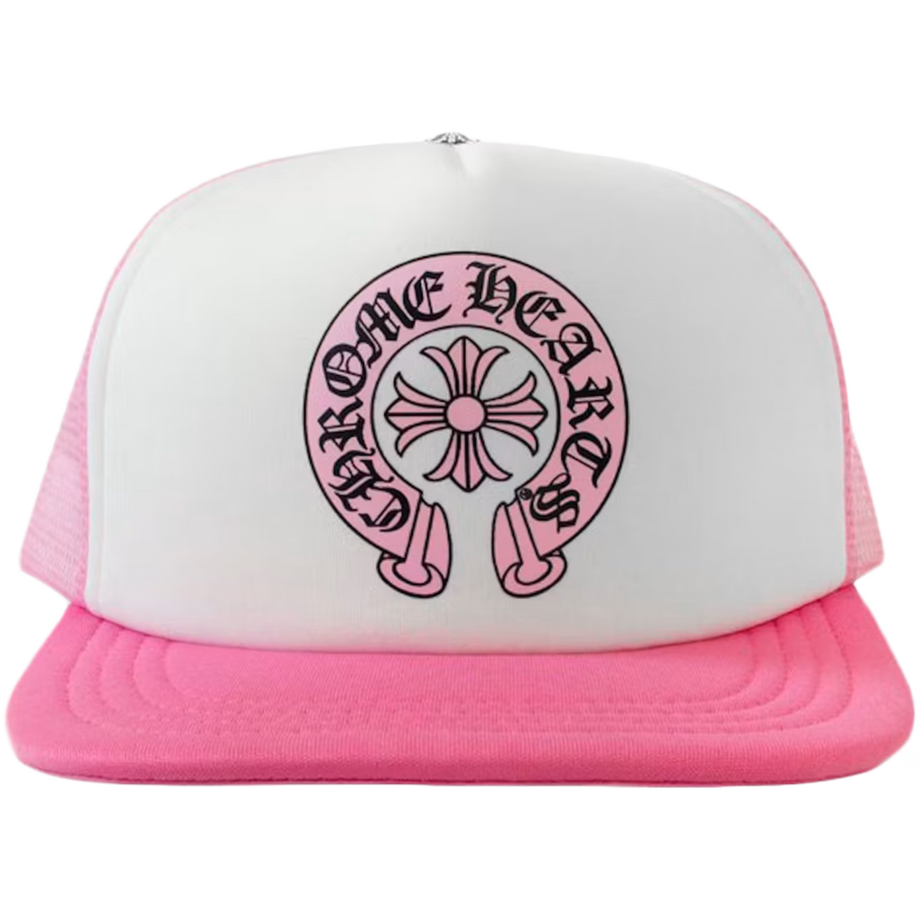 Chrome Hearts Horseshoe Trucker Hat Pink/White