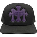 Chrome Hearts St. Barths Exclusive Cemetery Cross Trucker Hat 'Black/Purple'