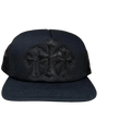 Chrome Hearts Triple Cross Cemetery Hat Pony Hair Black