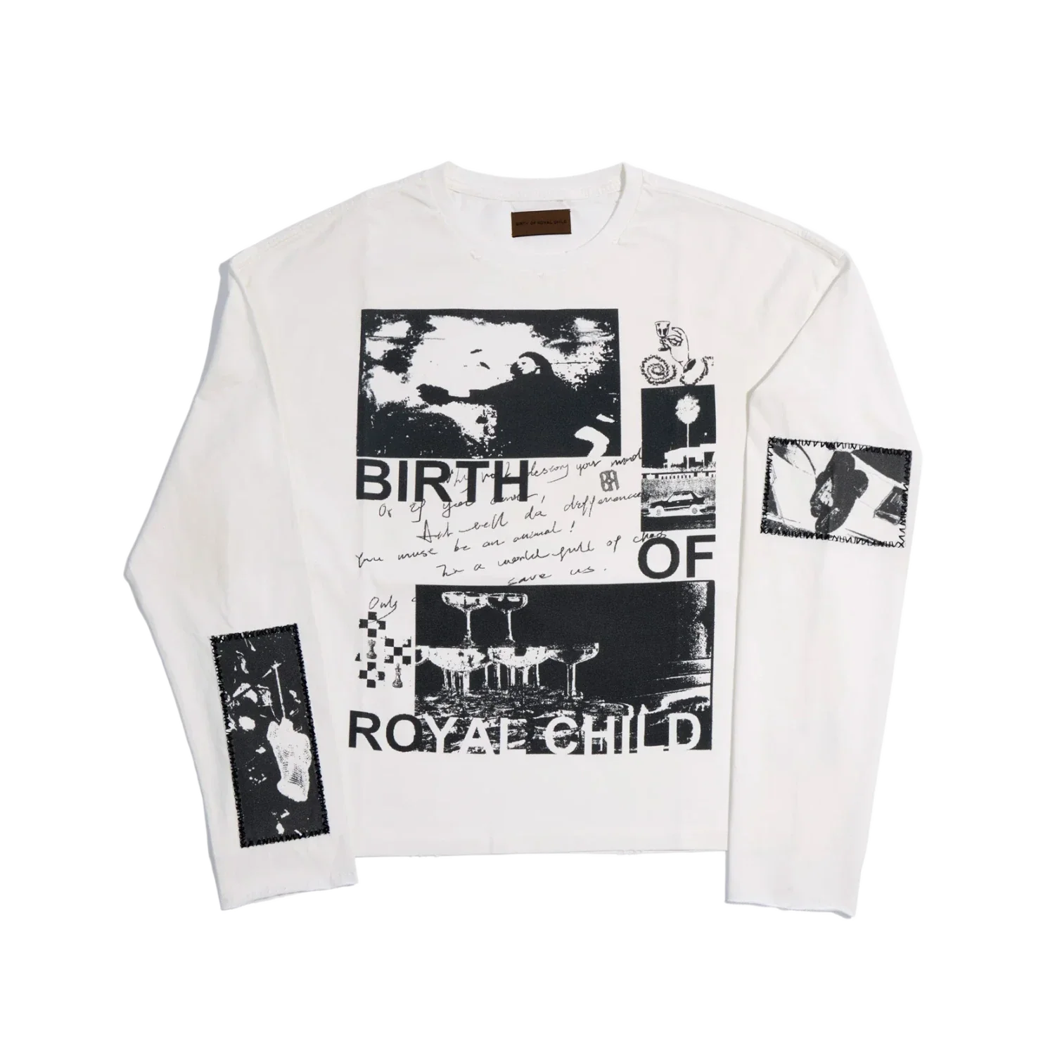 Birth Of Royal Child 90s Hollywood Long Sleeve Tee White