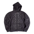 Birth of Royal Child Cashew Blossom Pearl Zipper Hoodie Dark Grey