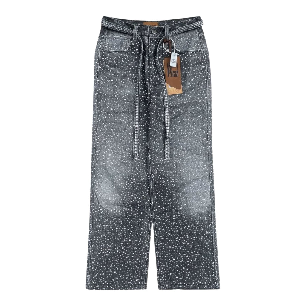 Birth Of Royal Child Diamond Denim Jeans Black
