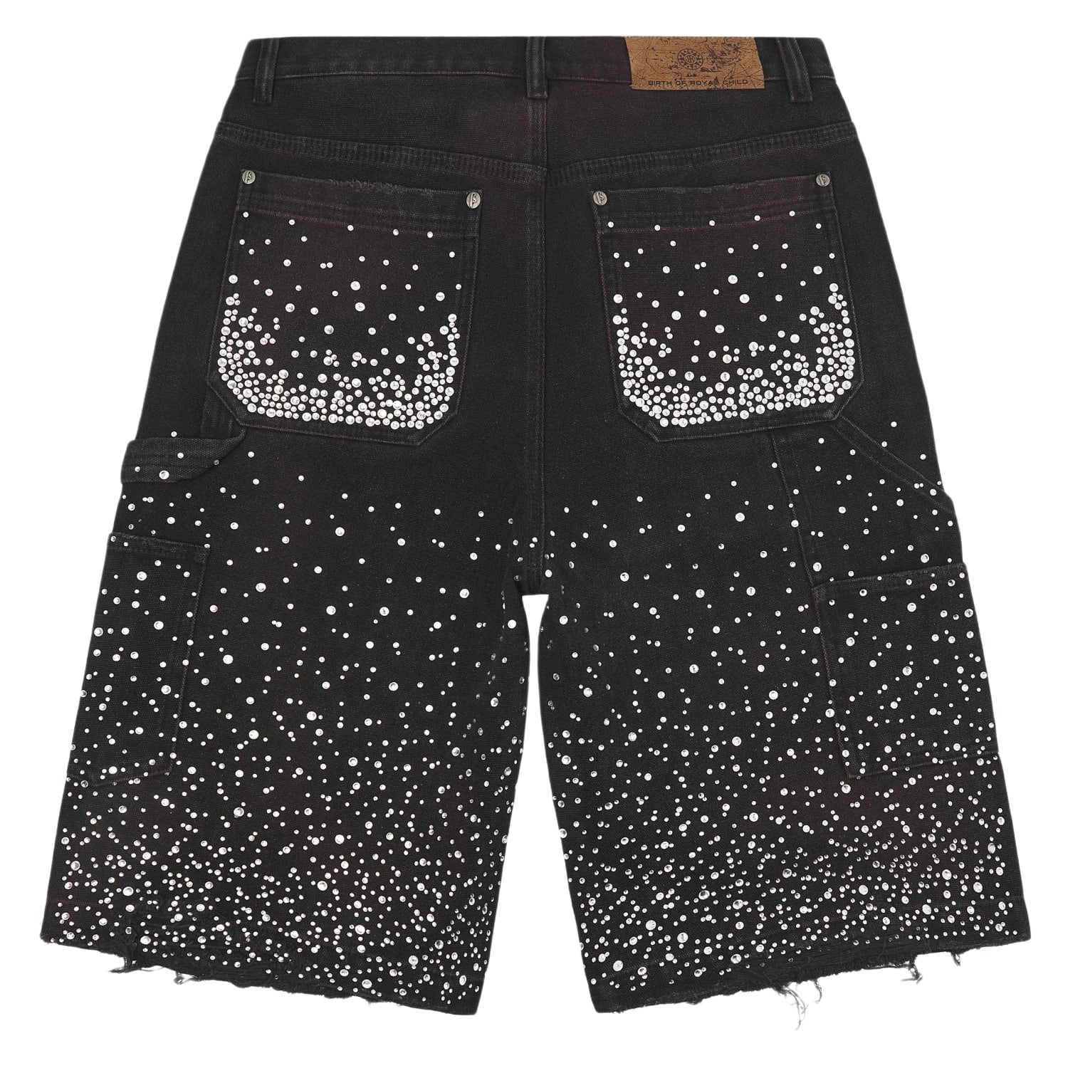 Birth Of Royal Child Diamond Jean Shorts Black