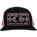 Chrome Hearts CH Hollywood Trucker Hat Black/Pink