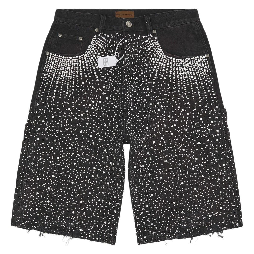 Birth Of Royal Child Diamond Jean Shorts Black