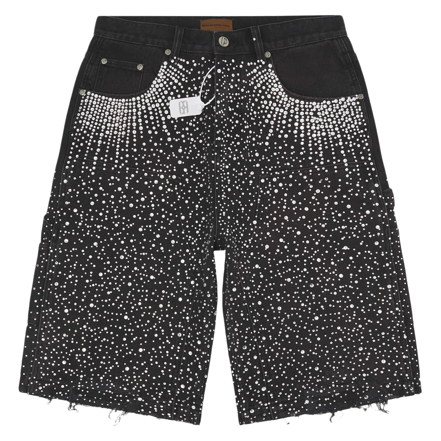 Birth Of Royal Child Diamond Jean Shorts Black