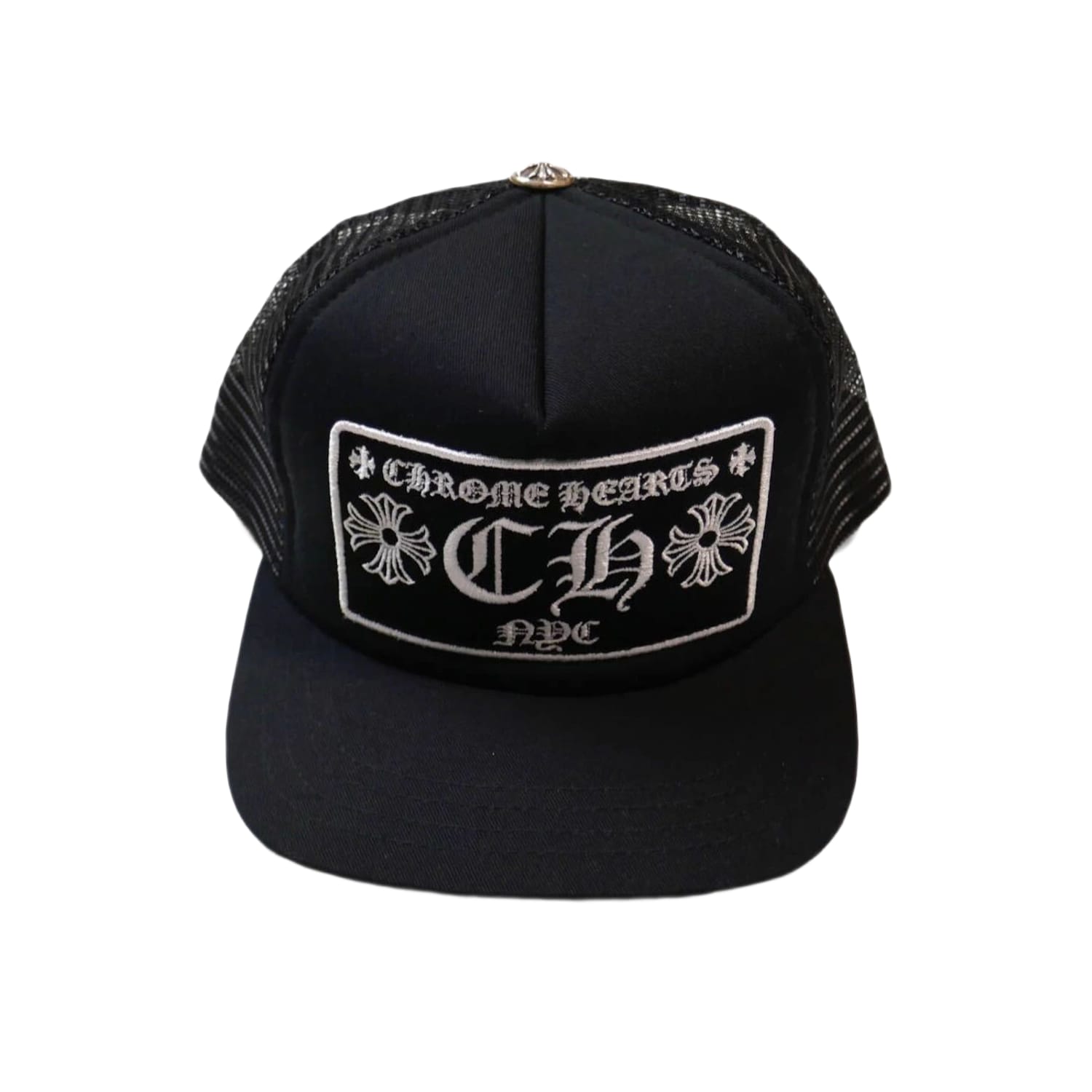 Chrome Hearts CH New York City Trucker Hat Black/Black