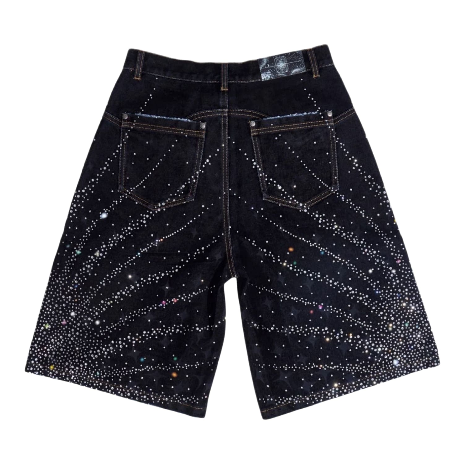 Birth of Royal Child 20K Diamond Starlight Denim Shorts Black